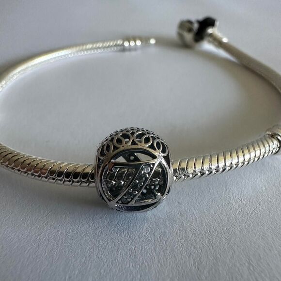 Authentic Pandora Silver Charm Initial Letter Z - Picture 3 of 4